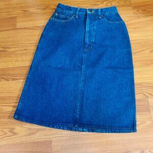 Ralph Lauren Polo Rough Wear Blue Denim Womans Skirt Sz 5/6 5 Pocket Kick Pleat